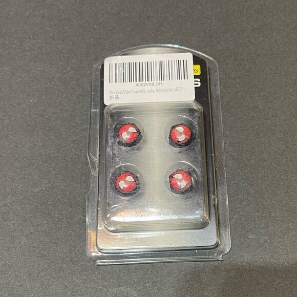 Spiderman Black valve Stem caps with logo  set of 4 NWT - Picture 5 of 5